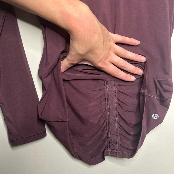 Lululemon Deep Stretch Long Sleeve Cinch Arctic Plum Purple Top Top sz 6 W3BHDS - Picture 8 of 9